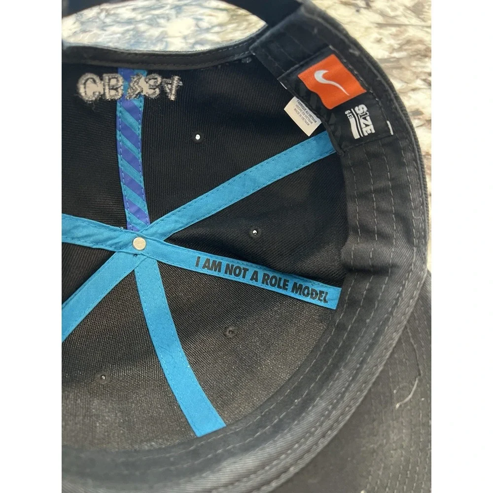 Vintage NIKE Force Charles Barkley CB34 Black Blue Adjustable Snapback Cap Hat